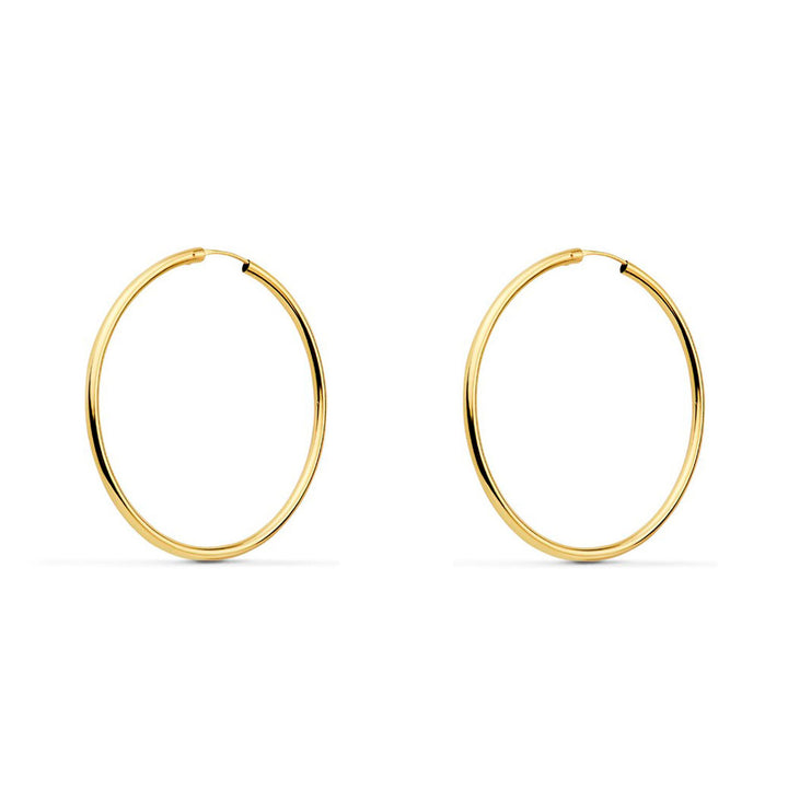 Pendientes Mujer Oro 18k Aros Flexibles 35x1,50 mm