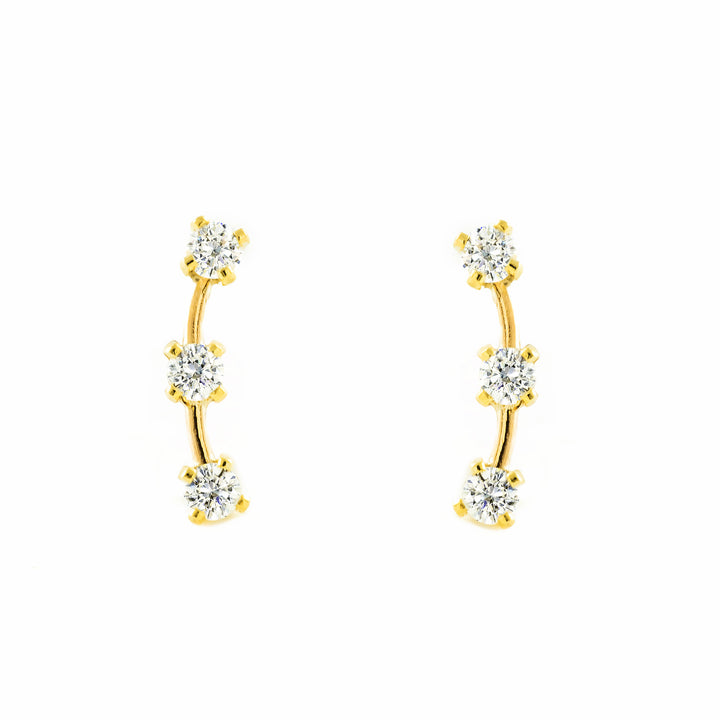 Orecchini ragazza donna Rotondo Zircone Oro Giallo 9K Orecchini ragazza donna Rotondo Zircone Oro Giallo 9K