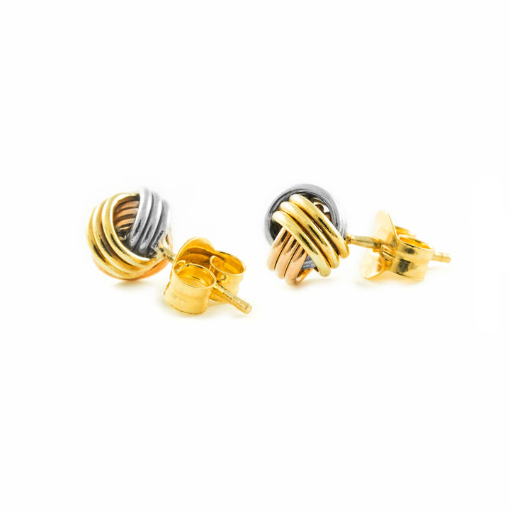 Pendientes Mujer Oro Tricolor 18k Nudo