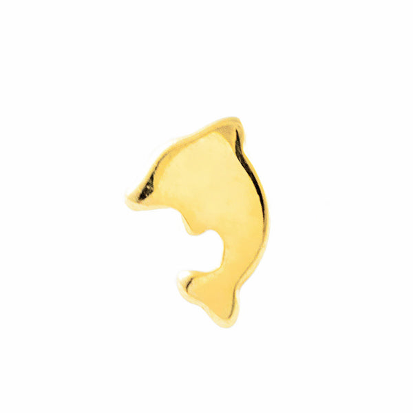 Piercing Oro Giallo 9K Brillante Forma di Delfino per Naso