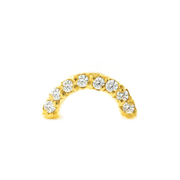 Piercing Oro Giallo 9K Cartilagine Luna Zirconi Brillante