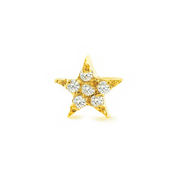 Piercing Oro Giallo 9K Cartilagine Stella Zirconi Brillante