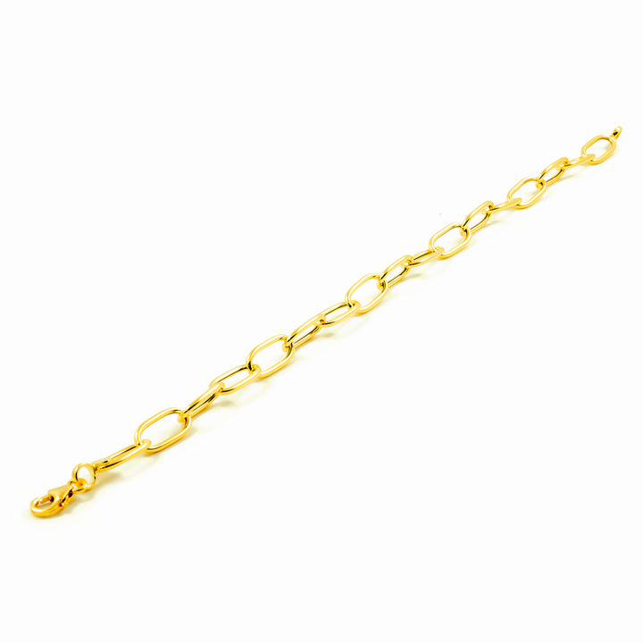 Pulsera Mujer oro eslabones ovales texturados