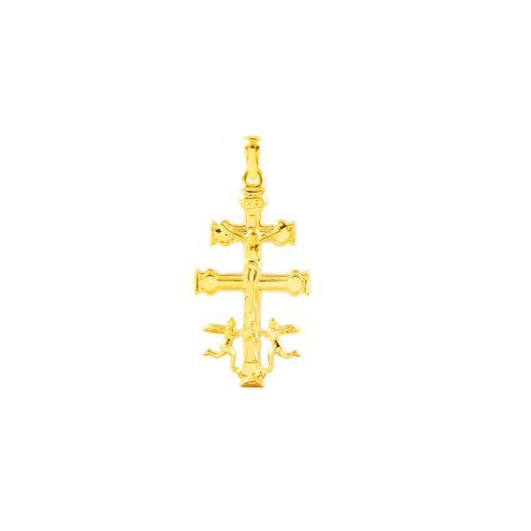 Croce religiosa pendente Caravaca 32x16 mm Oro Giallo 18K Brillante