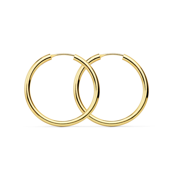 Orecchini Flessibili Cerchi 24x2 mm Oro Giallo 18K