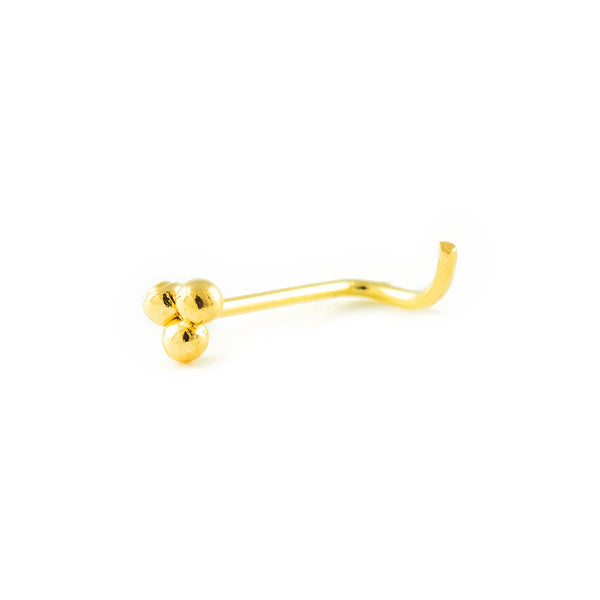 Piercing Oro Giallo 18K Perle Brillanti per Naso