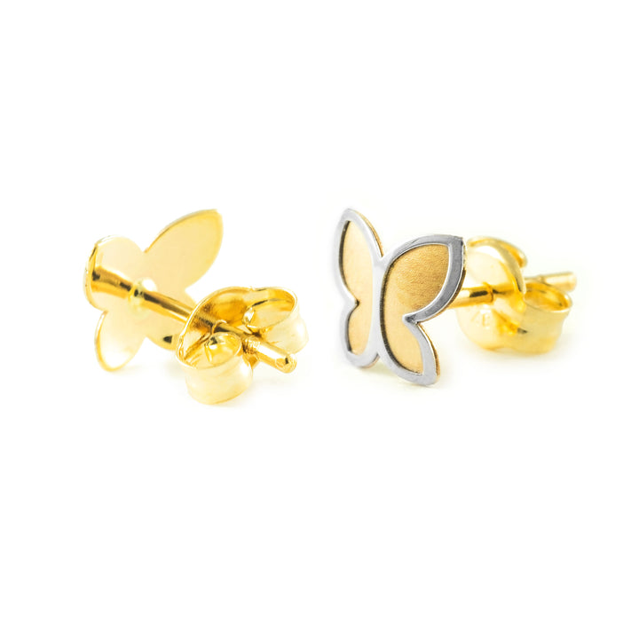 Pendientes Niña Oro Bicolor 18k Flor