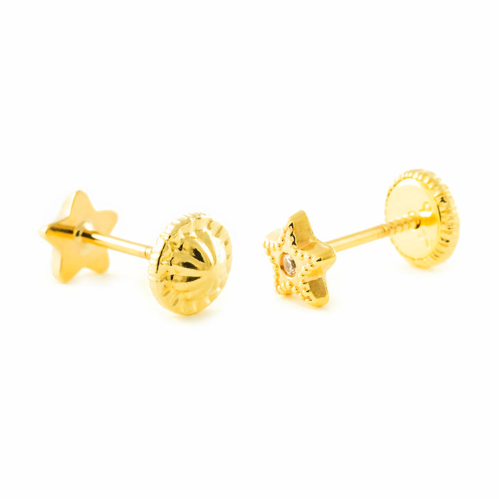 Pendientes Bebe/Niña Oro 9k Estrella Circonita