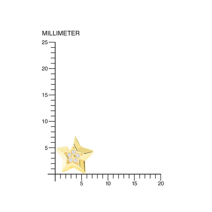 Pendientes Niña Oro 9k Estrella Circonita Borde Brillo