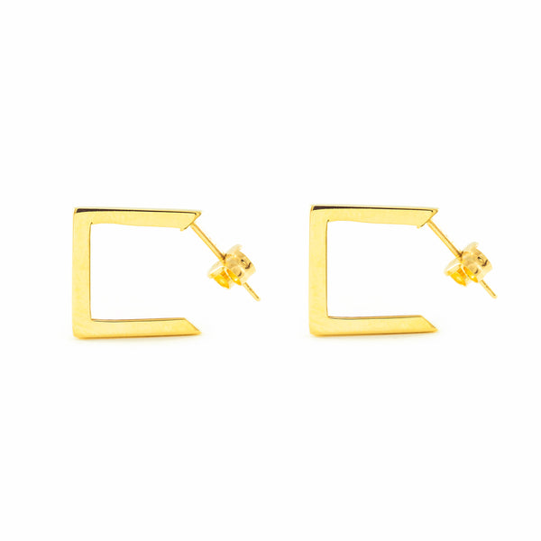 Orecchini Quadrati Cerchi 15x1.5 mm Oro Giallo 9K