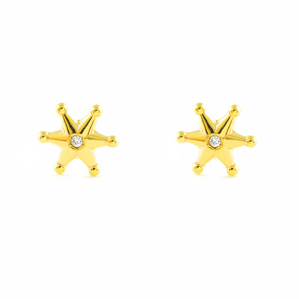 Orecchini ragazza Stella Zircone Oro Giallo 9K