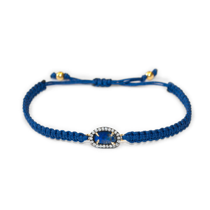 Pulsera macramé piedra natural Lapislazuli