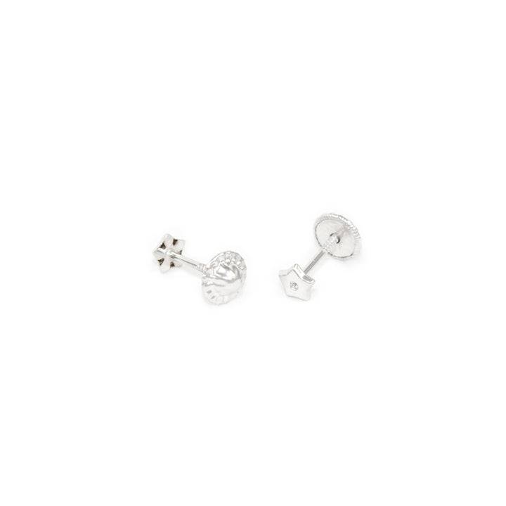 Pendientes Bebe Oro Blanco Estrella circon 5 puntas