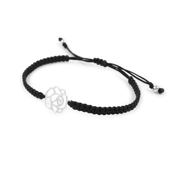 Bracciale macramè Fiore Argento Sterling 925 brillante