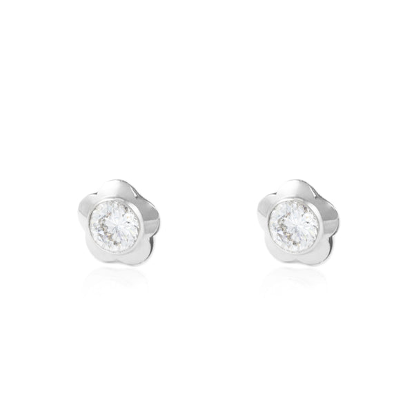 Orecchini Fiore Zircone Argento Sterling 925 brillante