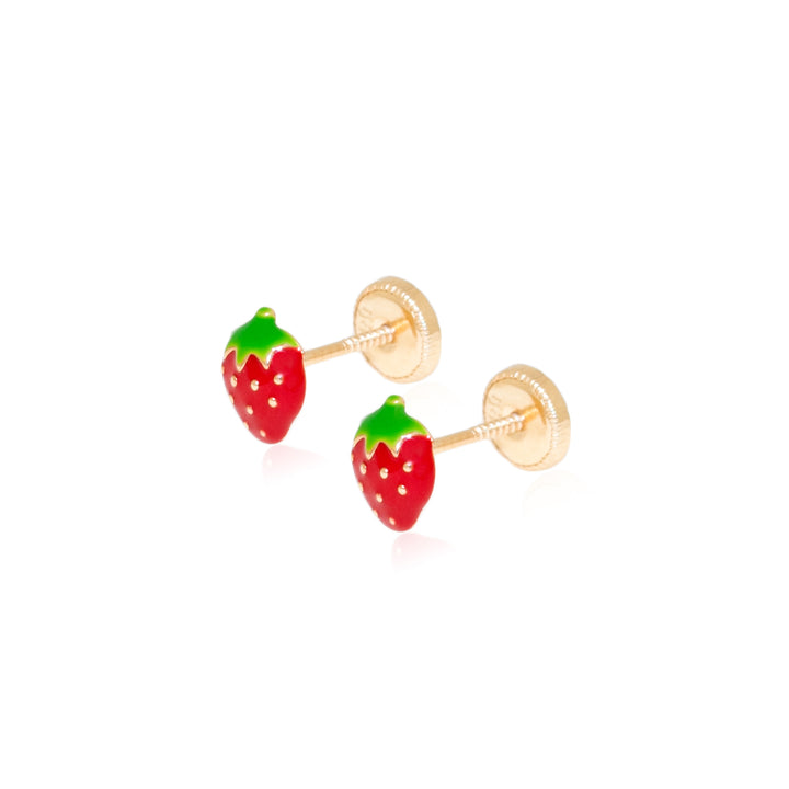 Pendientes Bebe Fresas Esmaltadas