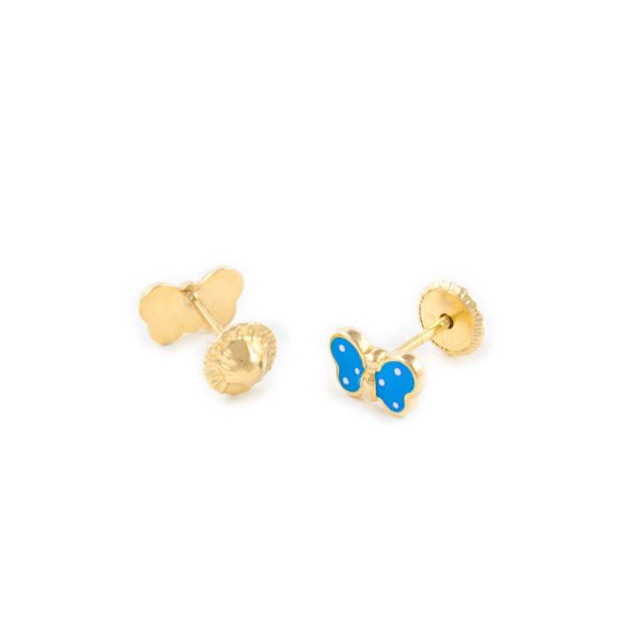 Pendientes Bebe Mariposa Esmaltada Azul