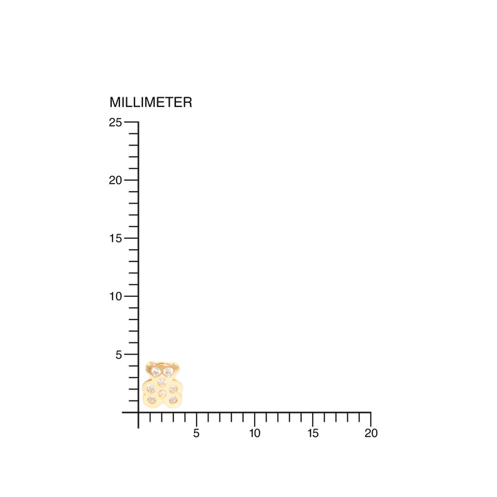 Pendientes Bebe o Niña Oro Amarillo Osito con Circonitas