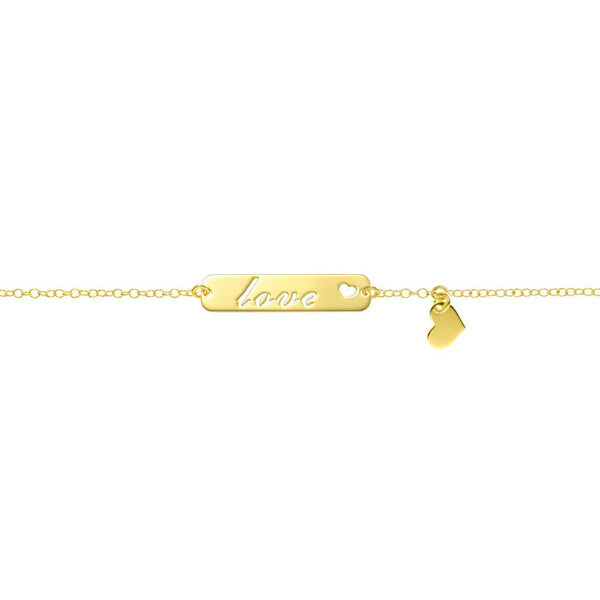 Bracciale Love Argento Sterling 925 brillante dorato