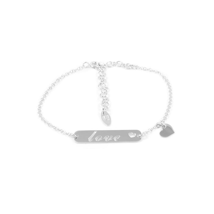 Pulsera Plata con chapa "Love"