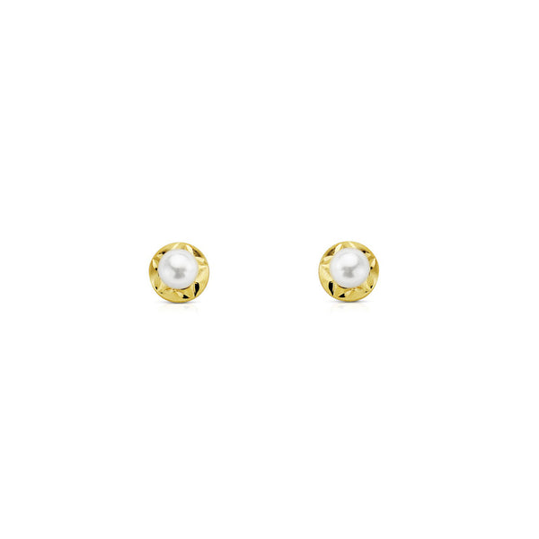 Orecchini ragazza Stella Perla 4 mm Oro Giallo 18K