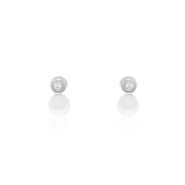 Orecchini Zircone Perla 3.5 mm Argento Sterling 925 brillante