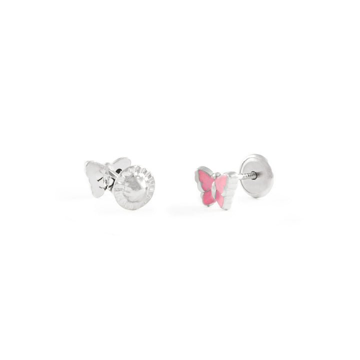 Mondepetit - Orecchini Smalto rosa Farfalla Argento Sterling 925 brillante - Scatola Regalo Mondepetit - Orecchini Smalto rosa Farfalla Argento Sterling 925 brillante - Scatola Regalo