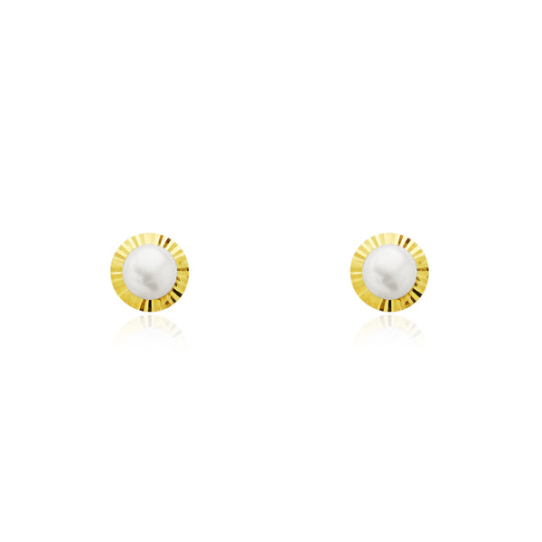 Orecchini ragazza Perla 4 mm Oro Giallo 18K