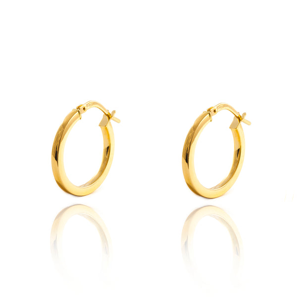 Orecchini Quadrati Cerchi 18x2 mm Oro Giallo 18K