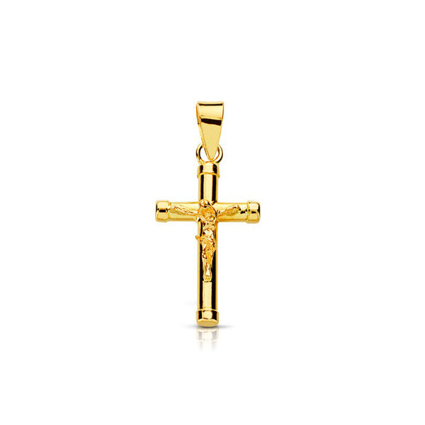 Croce religiosa pendente Cristo 15x9.5 mm Oro Giallo 18K Brillante