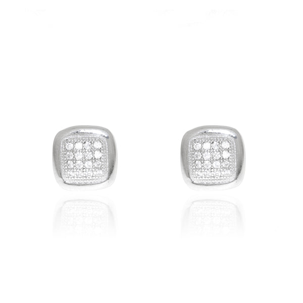 Orecchini Quadrato Zircone Argento Sterling 925 brillante