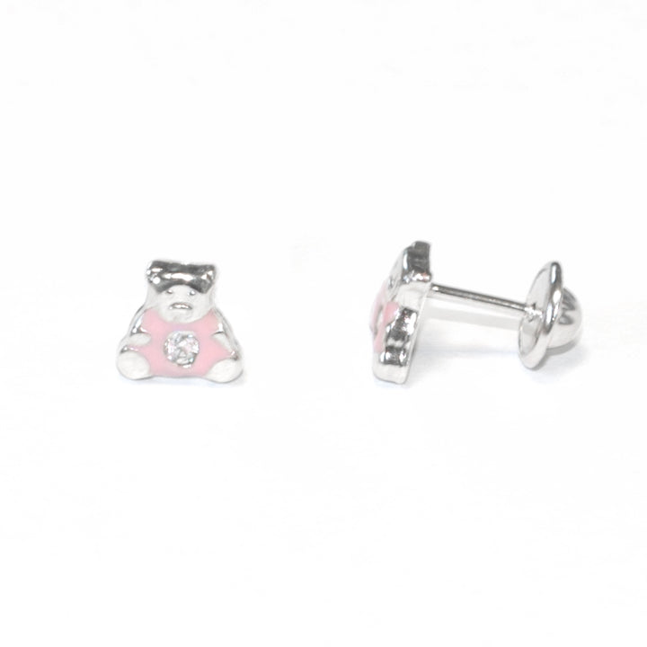 Pendientes Plata Bebe o niña Osito Esmaltado