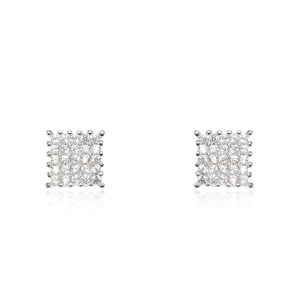 Orecchini Quadrato Zircone Argento Sterling 925 brillante