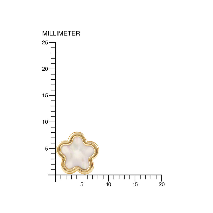 Pendientes niña flor margarita con nacar (9Kts)