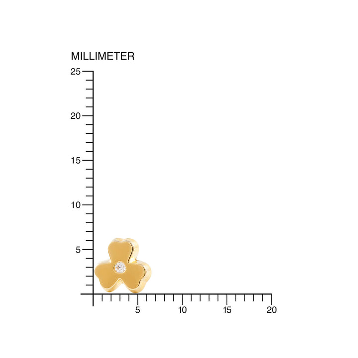 Pendientes Bebe o Niña Oro Trebol con circonita
