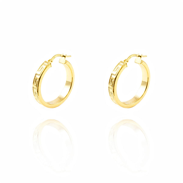 Orecchini Greca Cerchi 24x4 mm Oro Giallo 18K