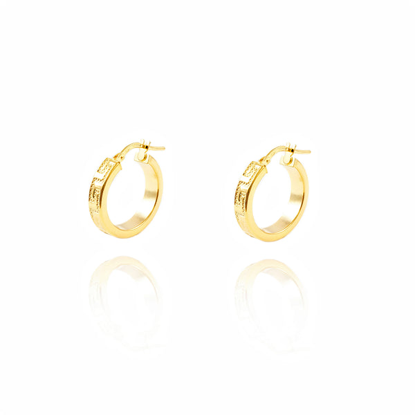 Orecchini Greca Cerchi 18x4 mm Oro Giallo 18K