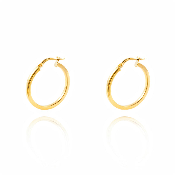 Orecchini Quadrati Cerchi 24x2 mm Oro Giallo 18K