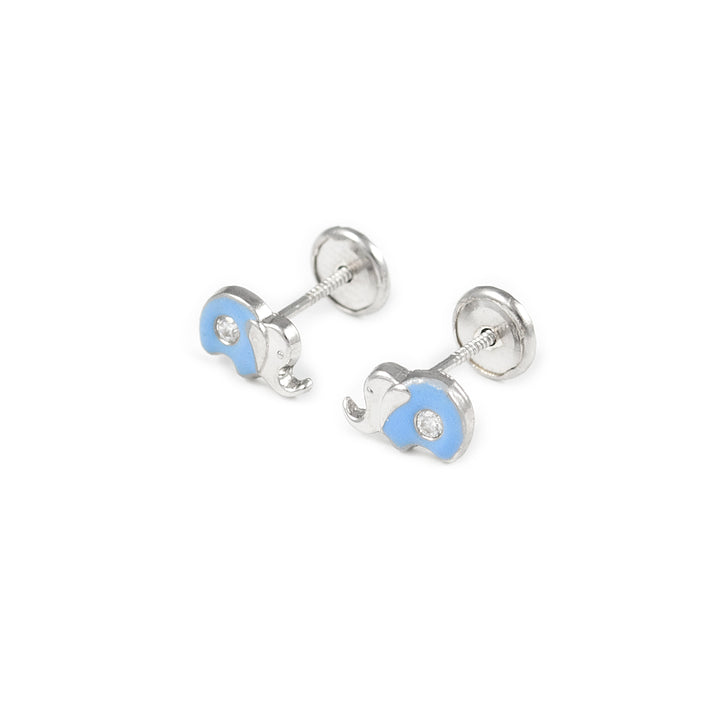 Pendientes Plata Elefante Esmaltado