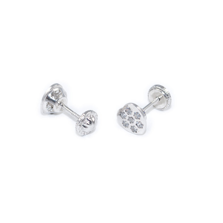 Pendientes Plata Corazon con circonitas