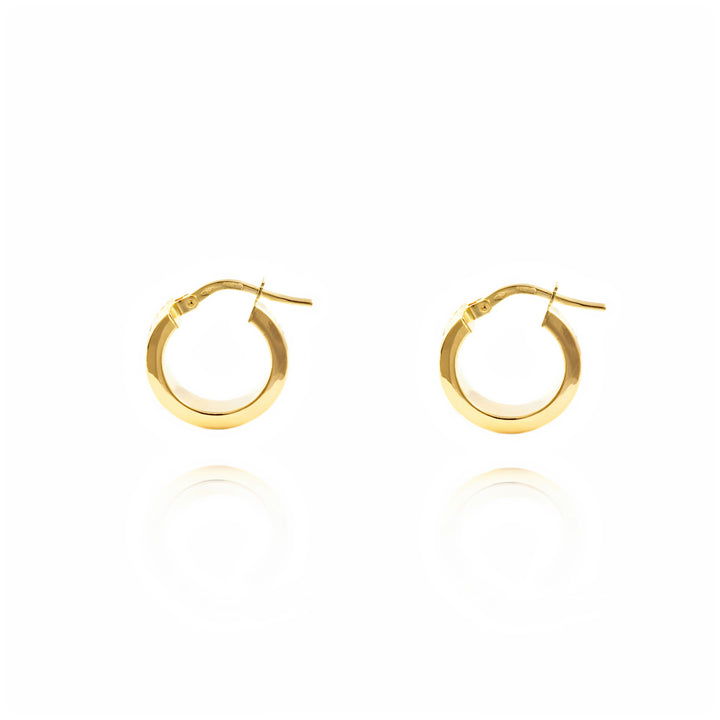 Pendientes Oro Aro liso cuadrado Greca 15x4 mm