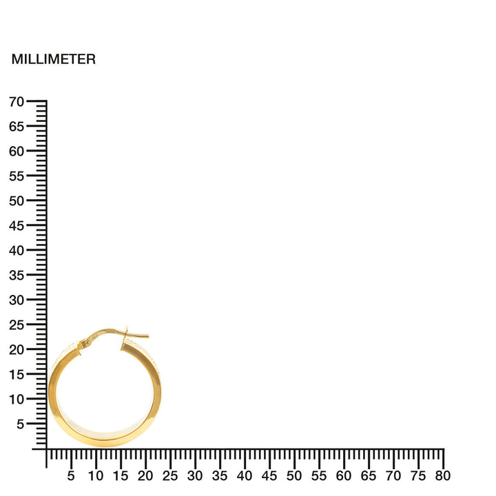 Pendientes Oro Aro liso cuadrado Greca 24x4 mm
