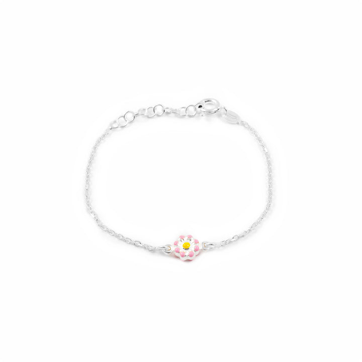 Pulsera Plata Flor Esmaltada