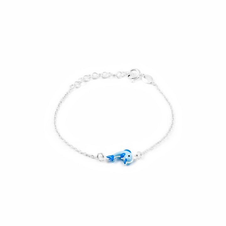 Pulsera Plata Delfin Esmaltado