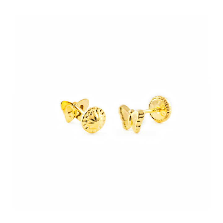 Orecchini per bambini farfalla - oro giallo 9k (375) - Scatola Regalo - Certificato di garanzia Orecchini per bambini farfalla - oro giallo 9k (375) - Scatola Regalo - Certificato di garanzia