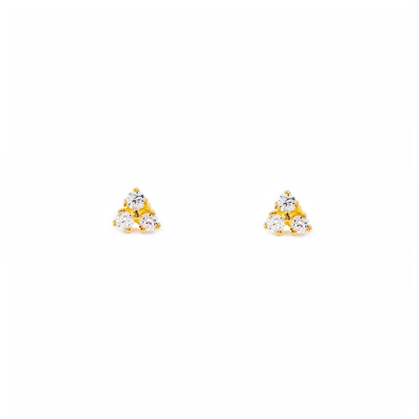 Orecchini bambini Zircone Oro Giallo 18K