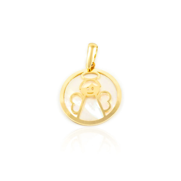 Pendente ciondolo brillante Madreperla Angelo Oro Giallo 18K