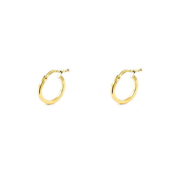 Orecchini Quadrati Cerchi 13x1.5 mm Oro Giallo 18K