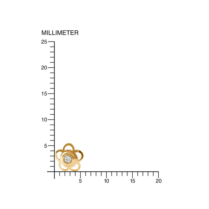 Pendientes Bebe o Niña Oro Flor 5 Petalos con Circonitas (9kts)