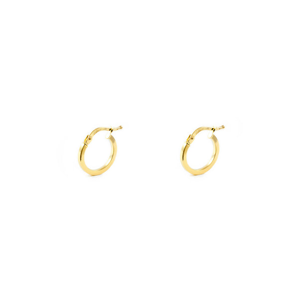 Orecchini Quadrati Cerchi 11x1.5 mm Oro Giallo 18K